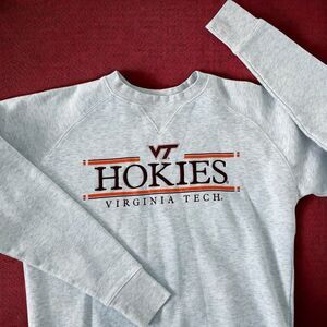 Retro Y2K Champion Crewneck Sweatshirt Virginia Tech Grey Gray Small S Popover